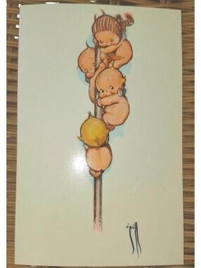 Vintage 1970s Kewpie Christmas Card: Rose O'Neill Artist Print